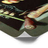 Stillleben mit toten Vögeln, Früchten und Poster (Ecke)