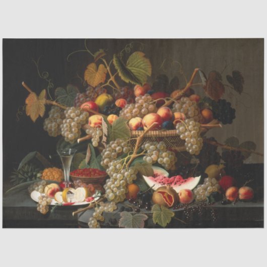 Stillleben mit Trauben Seidenpapier (Vorderseite)