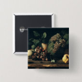 Stillleben mit Trauben und Granatapfel Button (Vorne & Hinten)