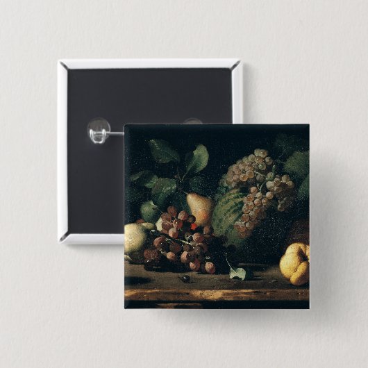 Stillleben mit Trauben und Granatapfel Button (Vorne & Hinten)
