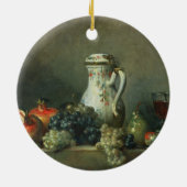 Stillleben mit Trauben und Granatäpfeln, 1763 (Öl Keramikornament (Hinten)