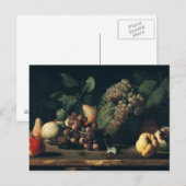 Stillleben mit Trauben und Granatäpfeln Postkarte (Vorne/Hinten)