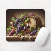 Stillleben mit Trauben und Wein Mousepad (Mit Mouse)