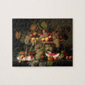 Stillleben mit Traubenöl auf Leinwand Puzzle (Horizontal)