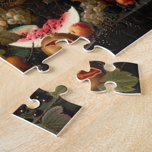 Stillleben mit Traubenöl auf Leinwand Puzzle (Seite)