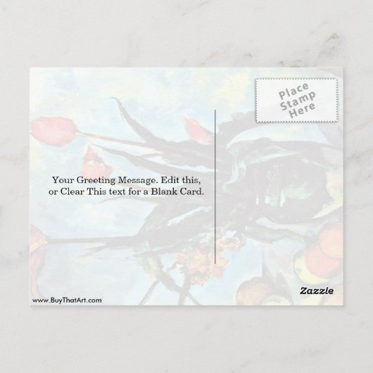 Stillleben mit Tulips von Paul Cezanne Postkarte (Rückseite)