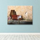 Stillleben mit Vase Olla und Basket Leinwanddruck (Insitu (Holzboden))