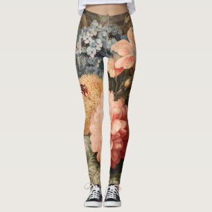 Stillleben mit Vintage-Blumen in roter und weißer Leggings