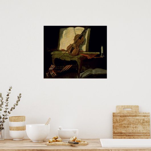 Stillleben mit Violine Poster (Küche)