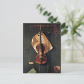 Stillleben mit Violine, schöne Kunst, Postkarte (Stehend Vorderseite)
