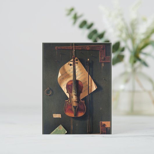 Stillleben mit Violine, schöne Kunst, Postkarte (Stehend Vorderseite)
