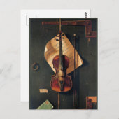 Stillleben mit Violine, schöne Kunst, Postkarte (Vorne/Hinten)