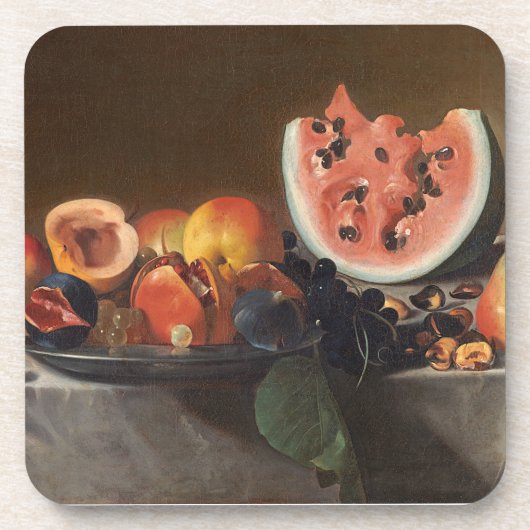 Stillleben mit Wassermelonen und Carafe Getränkeuntersetzer (Vorderseite)