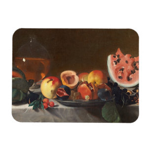 Stillleben mit Wassermelonen und Carafe Magnet