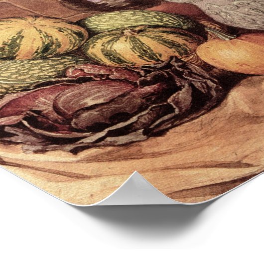 Stillleben mit Weihnachtsessen Poster (Ecke)