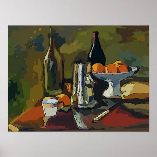 Stillleben mit Wein Poster (Vorne)