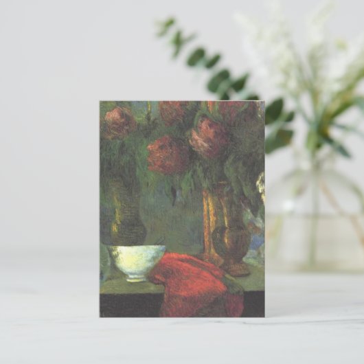 Stillleben mit weißer Vase von Paul Gauguin Postkarte (Stehend Vorderseite)