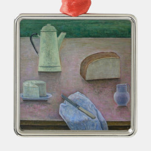 Stillleben mit Wensleydale Käse 2013 Silbernes Ornament