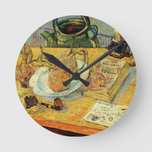 Stillleben mit Zeichenbrett von Vincent van Gogh Runde Wanduhr