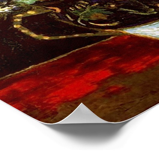 Stillleben mit Zinnias Van Gogh Fine Art Poster (Ecke)