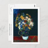 Stillleben mit Zinnias Van Gogh Fine Art Postkarte (Vorne/Hinten)