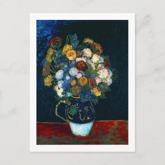 Stillleben mit Zinnias Van Gogh Fine Art Postkarte (Vorderseite)