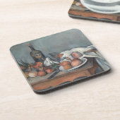 Stillleben mit Zwiebeln, Ölgemälde, Paul Cezanne Getränkeuntersetzer (Linke Seite)