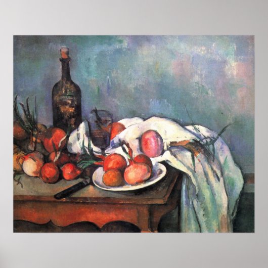 Stillleben mit Zwiebeln - Paul Cézanne Poster (Vorne)