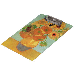 Stillleben mit zwölf Sonnenblumen von Vincent van Klemmbrett