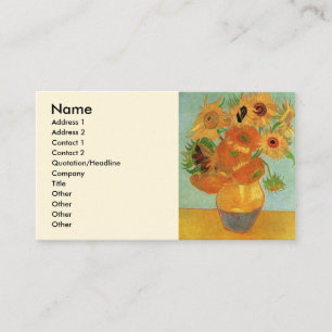 Stillleben mit zwölf Sonnenblumen von Vincent van  Visitenkarte