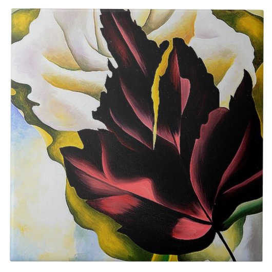 Stillleben Muster der Blätter Georgia O'Keefe Fliese (Vorderseite)