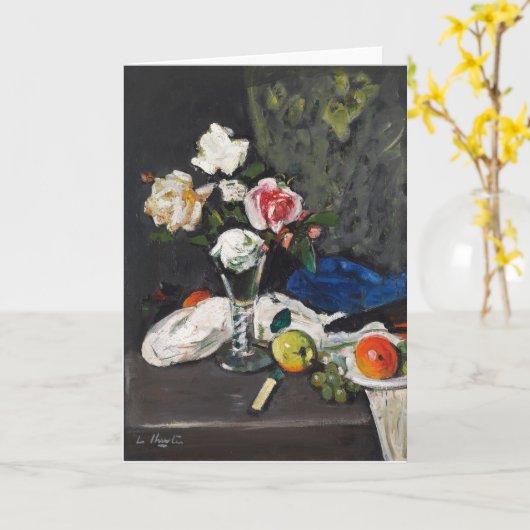Stillleben Obst und Rose | George Leslie Hunter Karte (Gelbe Blume)