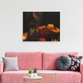 Stillleben/Obst und Wein Leinwanddruck (Insitu (Wohnzimmer))