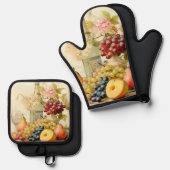Stillleben Ofenhandschuh & Topflappen-Set (Vorderseite/Rückseite)