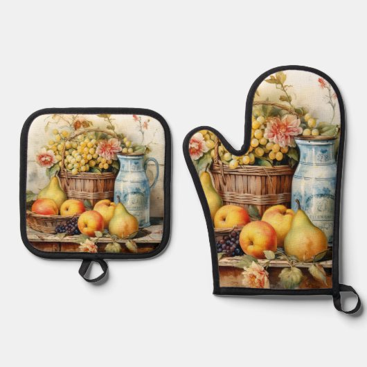 Stillleben Ofenhandschuh & Topflappen-Set (Vorderseite)