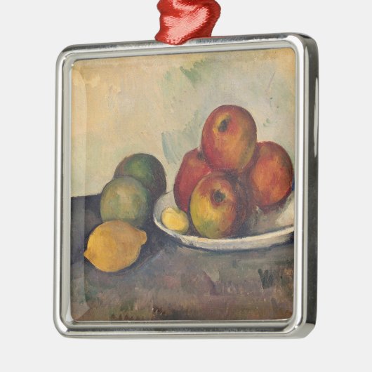Stillleben Pauls Cezanne | mit Äpfeln, c.1890 Silbernes Ornament (Links)