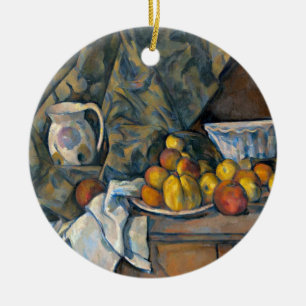 Stillleben Pauls Cezanne mit Äpfeln und Keramikornament