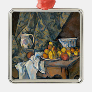 Stillleben Pauls Cezanne   mit Äpfeln und Ornament Aus Metall