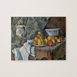 Stillleben Pauls Cezanne mit Äpfeln und Puzzle