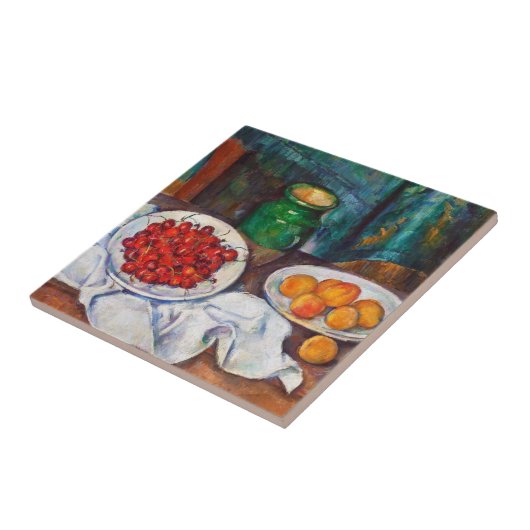 Stillleben Pauls Cezanne mit Kirschen und Fliese (Seite)