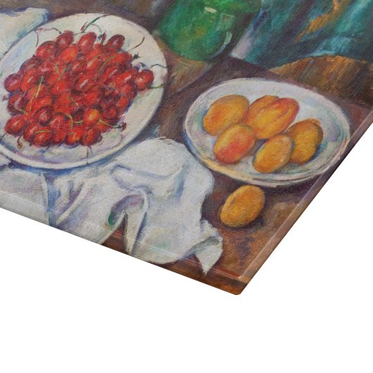 Stillleben Pauls Cezanne mit Kirschen und Schneidebrett (Ecke)