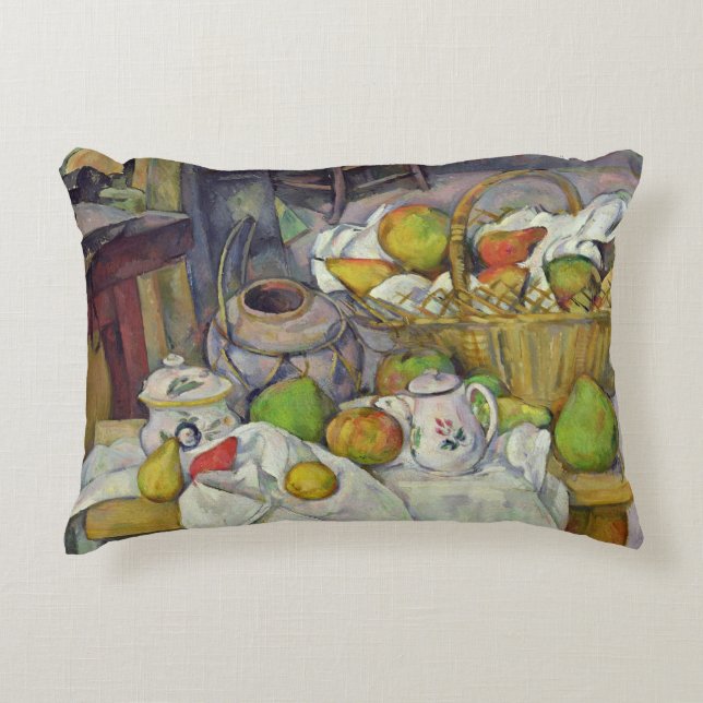Stillleben Pauls Cezanne | mit Korb, 1888-90 Zierkissen (Vorderseite)