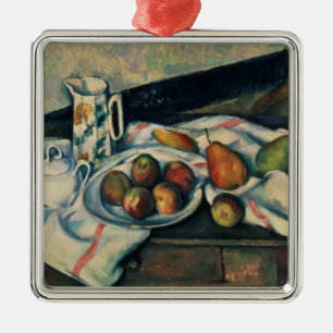 Stillleben Pauls Cezanne von Pfirsichen und von Silbernes Ornament