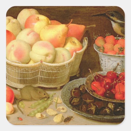 Stillleben Quadratischer Aufkleber (Vorderseite)