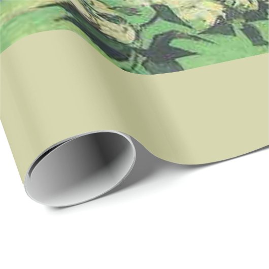 Stillleben - Rosa Rosen in einer Vase, Van Gogh Geschenkpapier (Rolleneckpunkt)