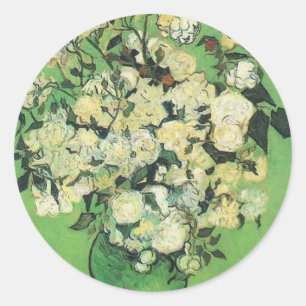 Stillleben - Rosa Rosen in einer Vase Vincent van Runder Aufkleber