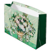 Stillleben Rose in einer Vase von Vincent van Gogh Große Geschenktüte (Rückseite Schrägansicht)