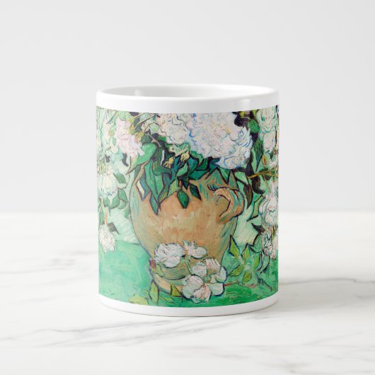 Stillleben Rose in einer Vase von Vincent van Gogh Jumbo-Tasse (Vorderseite)