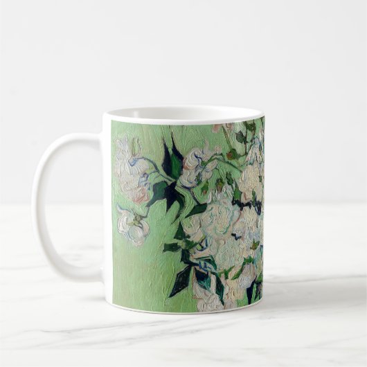 Stillleben Rose in einer Vase von Vincent van Gogh Kaffeetasse (Links)
