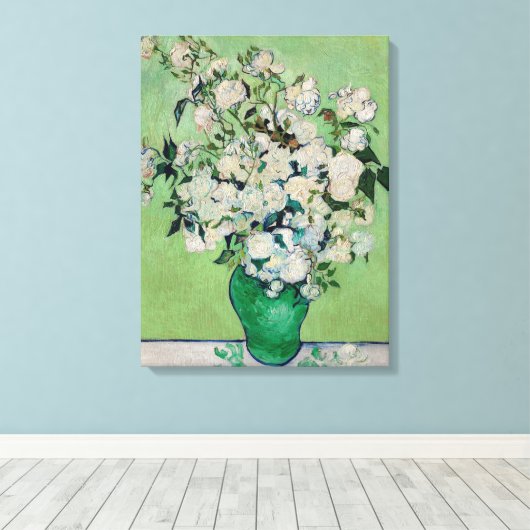 Stillleben Rose in einer Vase von Vincent van Gogh Leinwanddruck (Insitu (Holzboden))